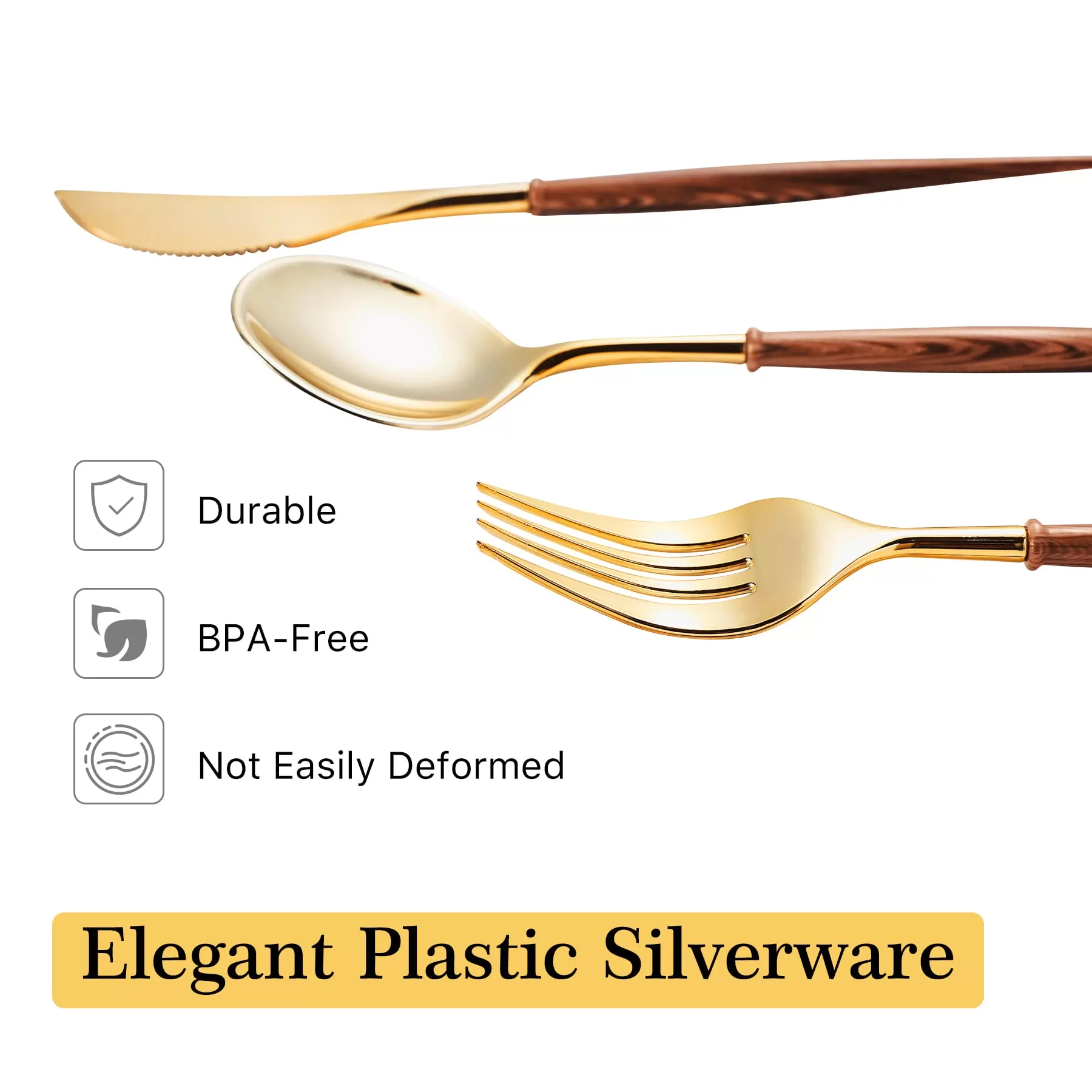  Gold Cutlery mit Holzmorngriff in China in China in China 