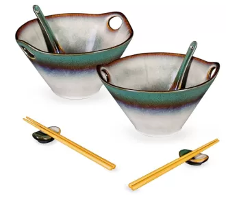 Tazón de fideos ensaladera de porcelana grande