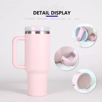 Taza de vacío de acero inoxidable aislado con mango