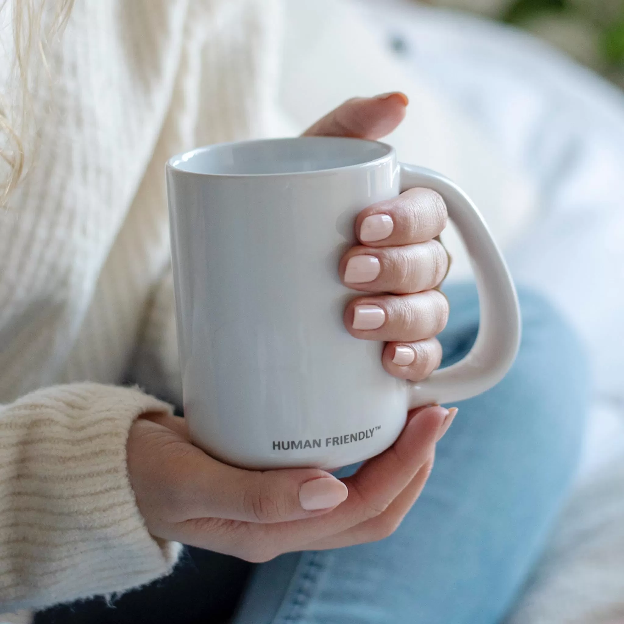 Taza de cerámica de 12 oz con gran manejo amplio al por mayor en China