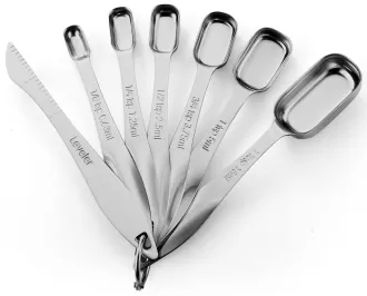 Cucharas de medición de acero inoxidable rectangular con nivelador