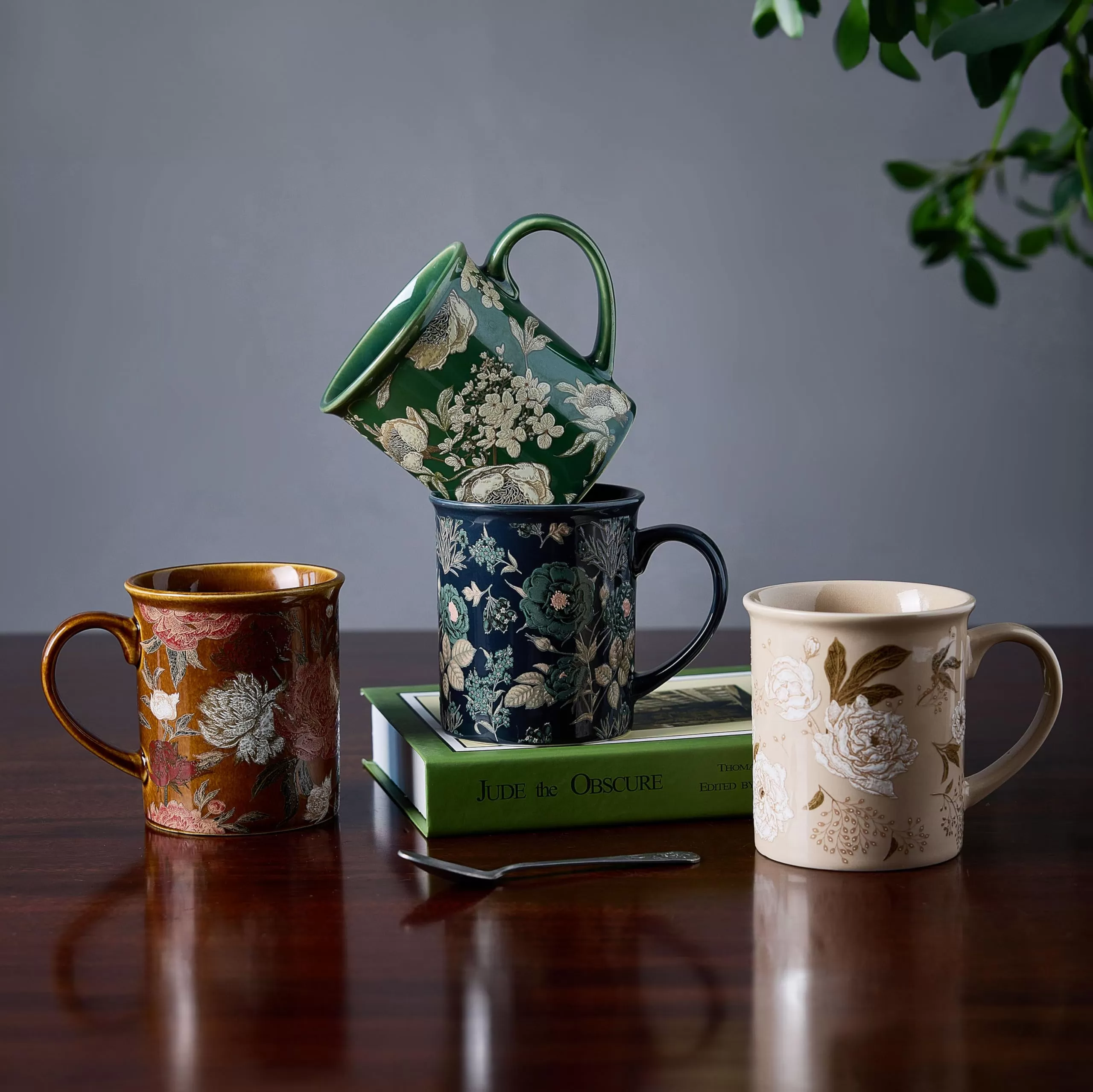 Tazas de café de cerámica Diseño floral a granel