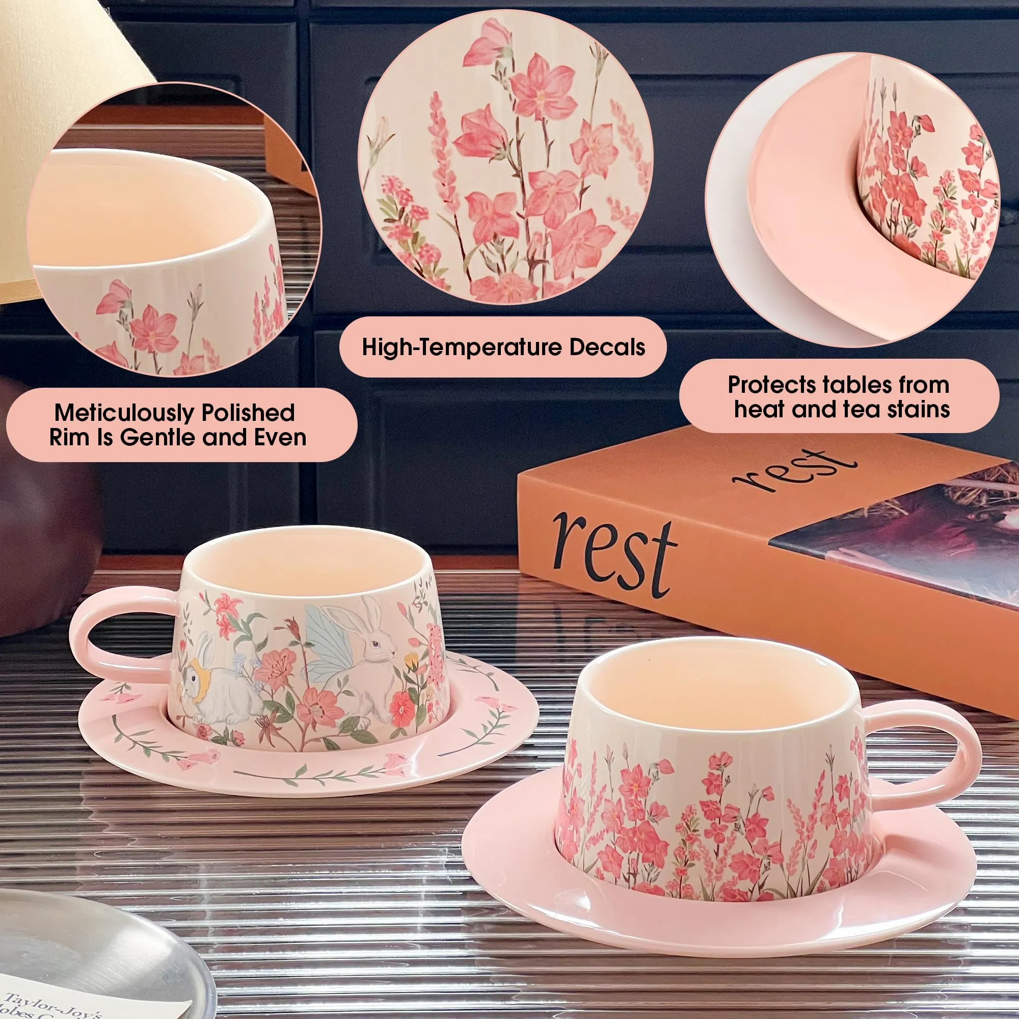 Tazas de cerámica floral a granel China