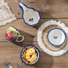 Descubra la belleza y la artesanía del tazón de cerámica de 5 pulgadas pintado a mano-Al por mayor en China