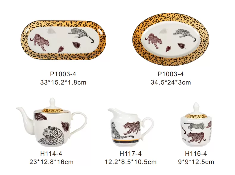 vajilla de cerámica con estampado de leopardo China