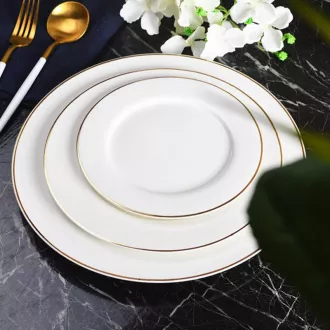 Golden Line Ceramic Plate Dinner Sets Wholesale
