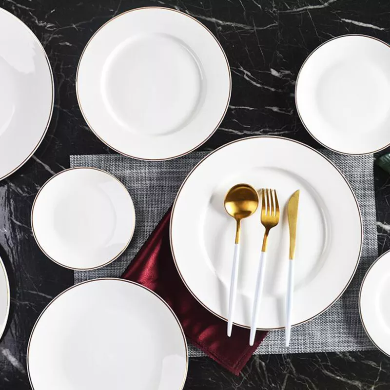 Golden Line Ceramic Plate Dinner Sets Wholesale