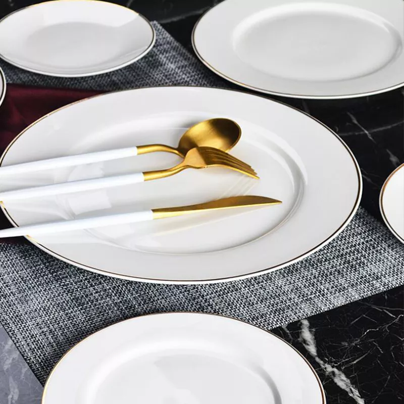 Golden Line Ceramic Plate Dinner Sets Wholesale