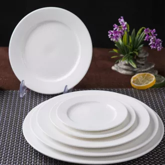 Porcelaine de luxe moderne Plateaux de salade de desserts ronds