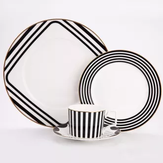 Classic European Gold Rim Coffee tasses et soucoupes