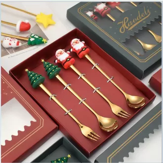 Cote-cote de couverts de fourche à cuillère à fourche de Noël de Noël