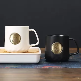 Mugs en céramique avec logo en cuivre personnalisé en gros en Chine