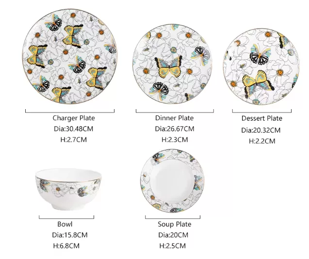 Os Bos China Plate Set en gros