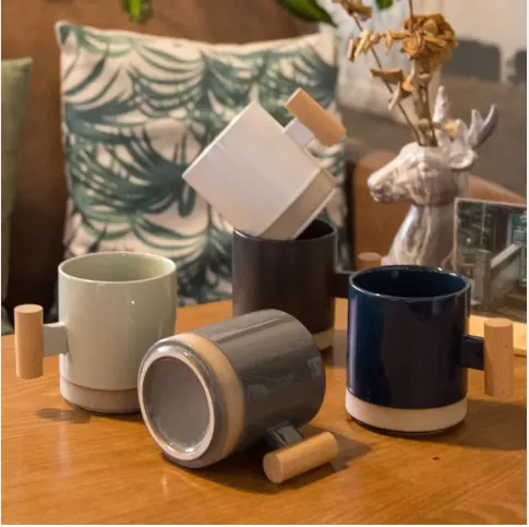 Tasse de café à manche en bois China