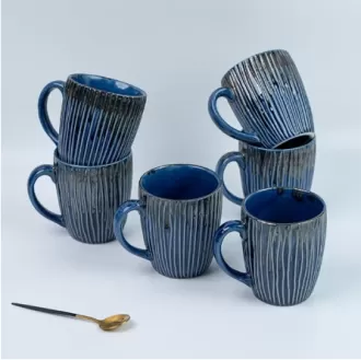 Tasse de café en céramique bleu premium en gros