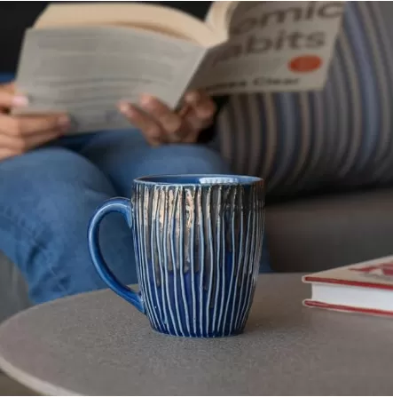 Tasse de café en céramique bleue en gros en Chine
