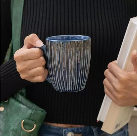 Usine de mog de café en céramique bleue en Chine