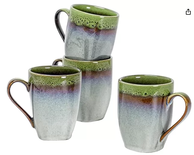 Tasses en grès en céramique avec grande poignée en gros