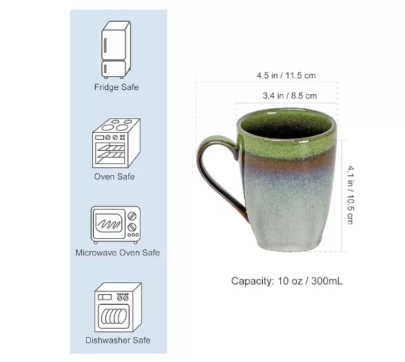 Tasses de grès en céramique avec grande poignée