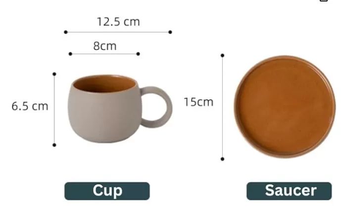 Tasse de café marron et soucoupe avec design élégant en gros