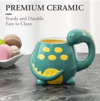 Tasses mignonnes en céramique avec design de dessin animé de dinosaure Brontosaurus