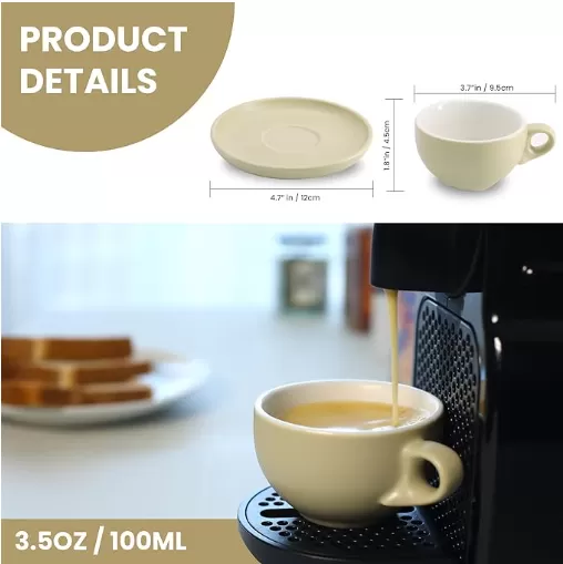 Coupe d'expresso de haute qualité et soucoupe en gros en Chine