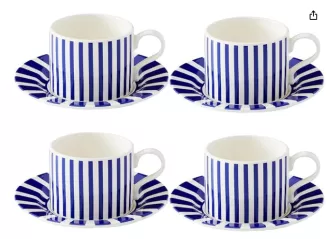 Ceramic Teacup and Saucer Set