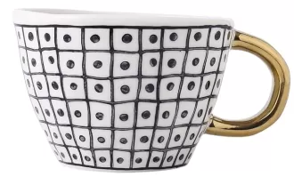 Tasses à thé à tasse à café en céramique avec poignée dorée