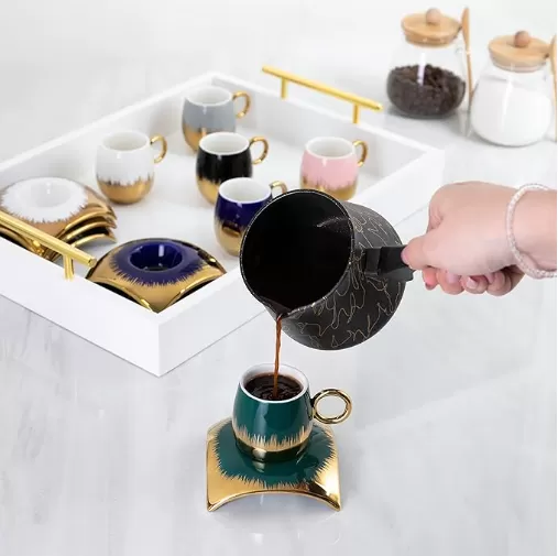 Tasse de thé en céramique en marbre en gros pour amateurs de thé