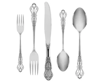 Ensemble de couverts royaux rétro en acier inoxydable