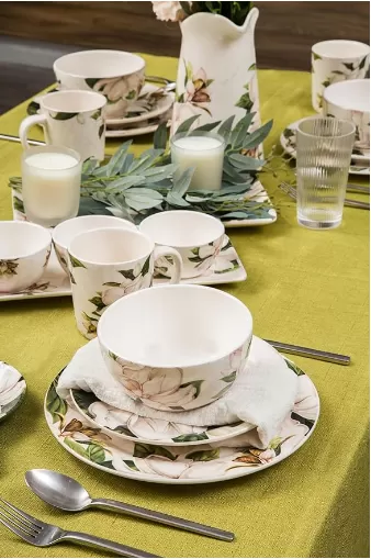 Magnolia Floral Ceramic Bowls Set Factory en Chine