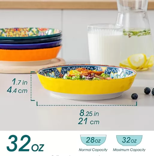 32 oz de grandes plaques de service en céramique colorée en Chine