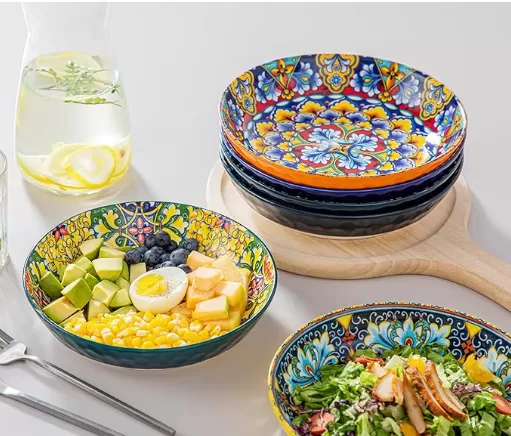 32 oz grandes plaques de service en céramique colorée en Chine