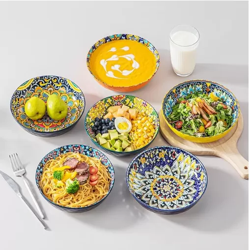 32 oz grandes assiettes en céramique colorées fabricant en Chine