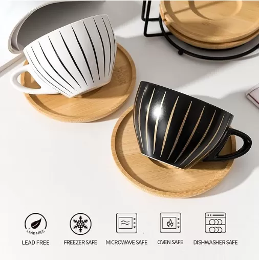 Ensemble de tasse à expresso en céramique en gros avec design moderne