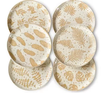 Plaques de feuilles de Boho en céramique Ensemble de 6-7,8 pouces