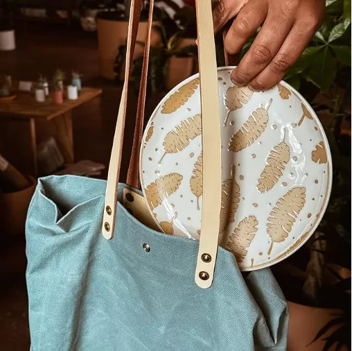 Céramique Boho Leaves Plaques Set Factory