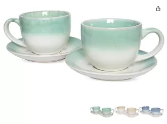 Ensemble de tasse et de soucoupe en céramique de 2