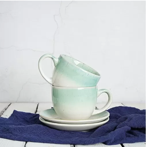 Ceramic Cappuccino Cup and Saucer Set