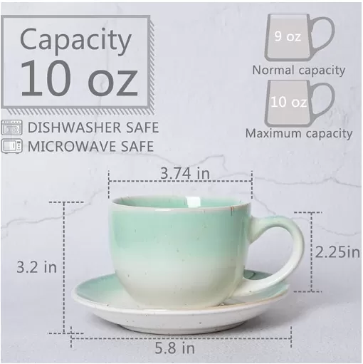 Ceramic CappuccinoCup and Saucer Set Factory 