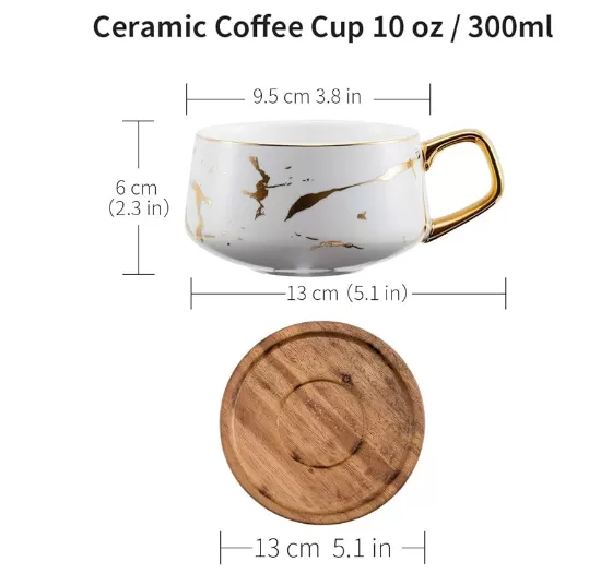 Tasse de thé avec usine de soucoupes en bois en Chine