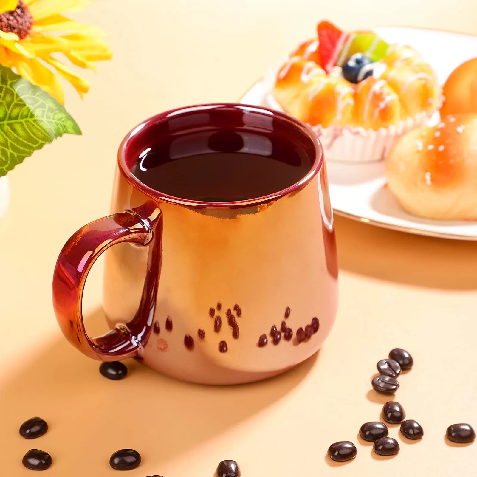 15 oz tasse de café en céramique brillant en gros