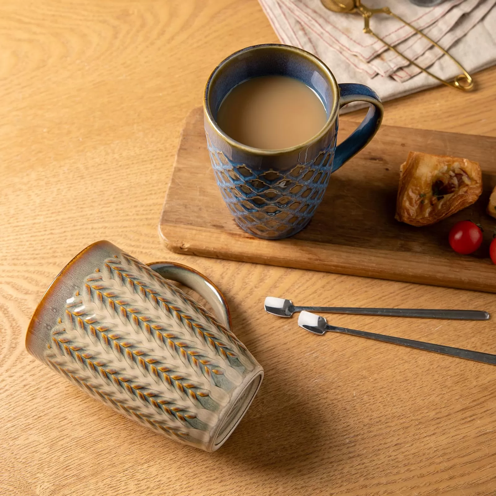 Grandes tasses de café en céramique moderne avec manche en gros