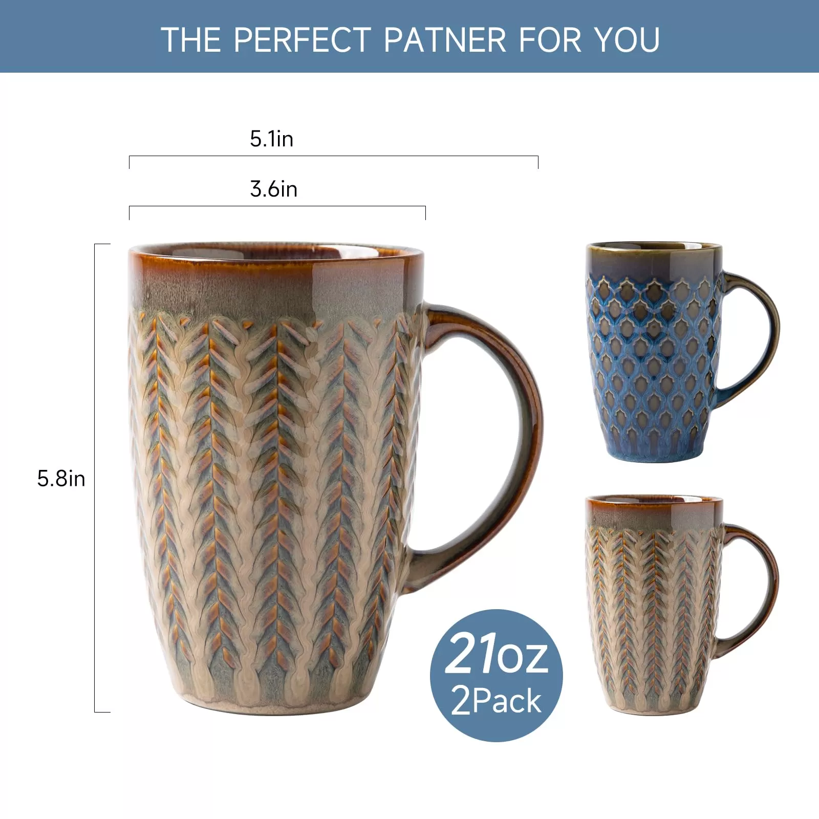 Grands tasses de café en céramique moderne avec fabricant de poignées en Chine