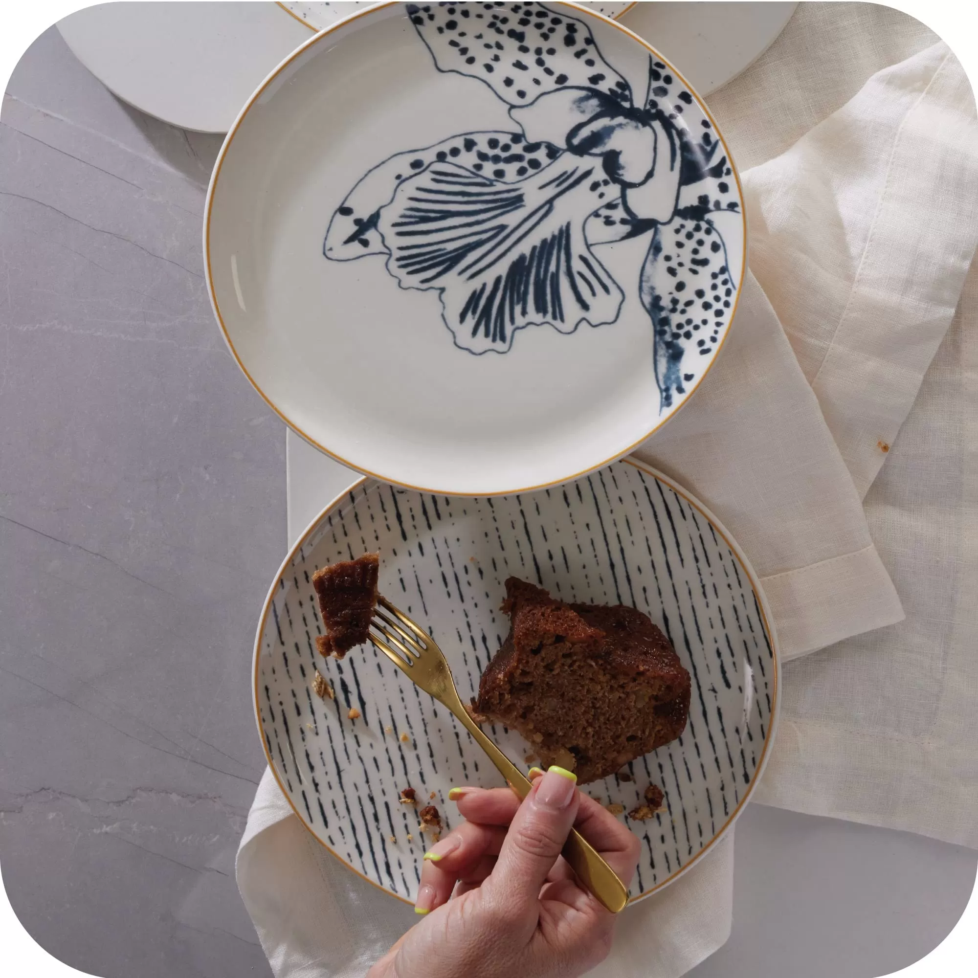 4 Salads Ceramic Plates Ensemble