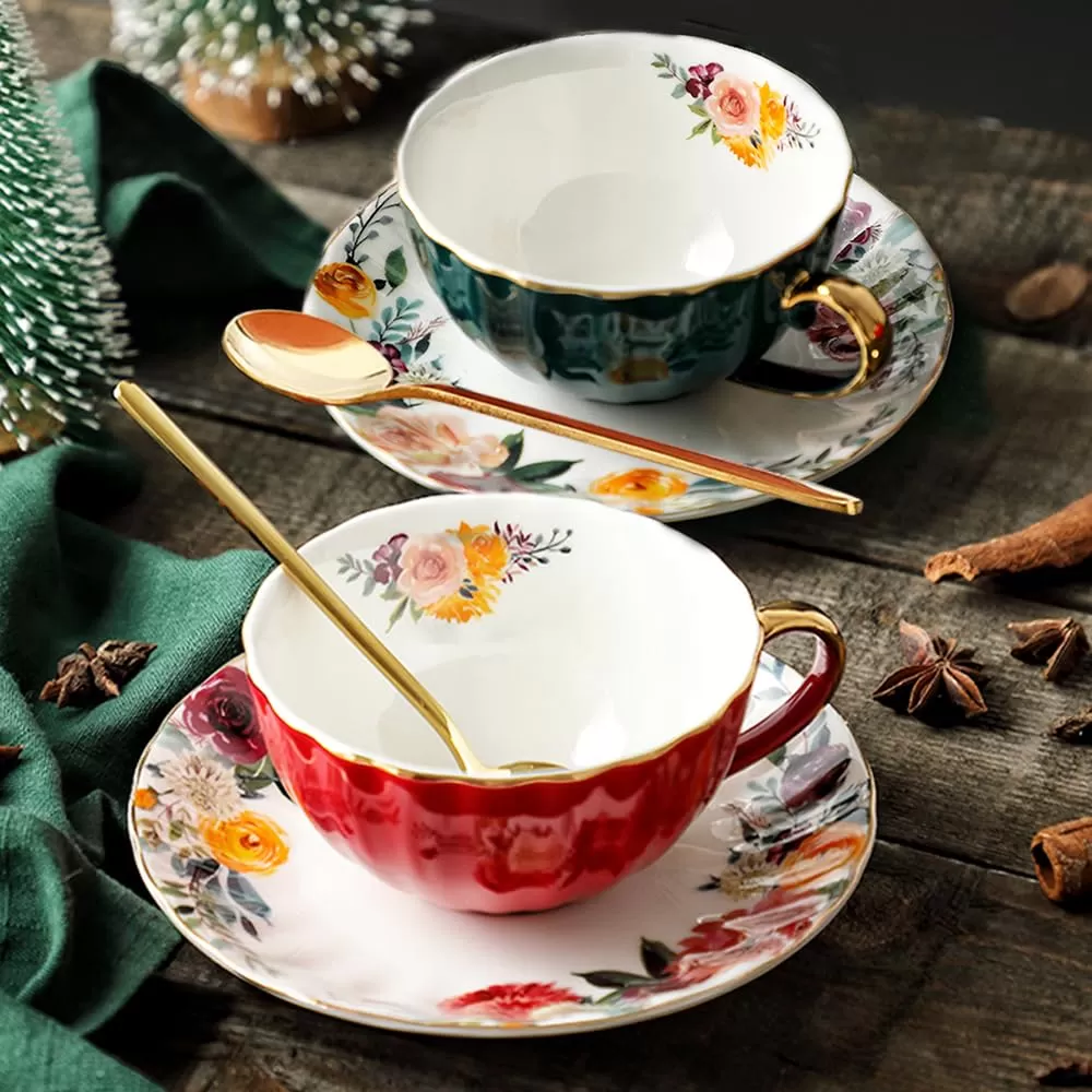 Royal Vintage Ceramic Floral Bined Coffee Cup Wholesale