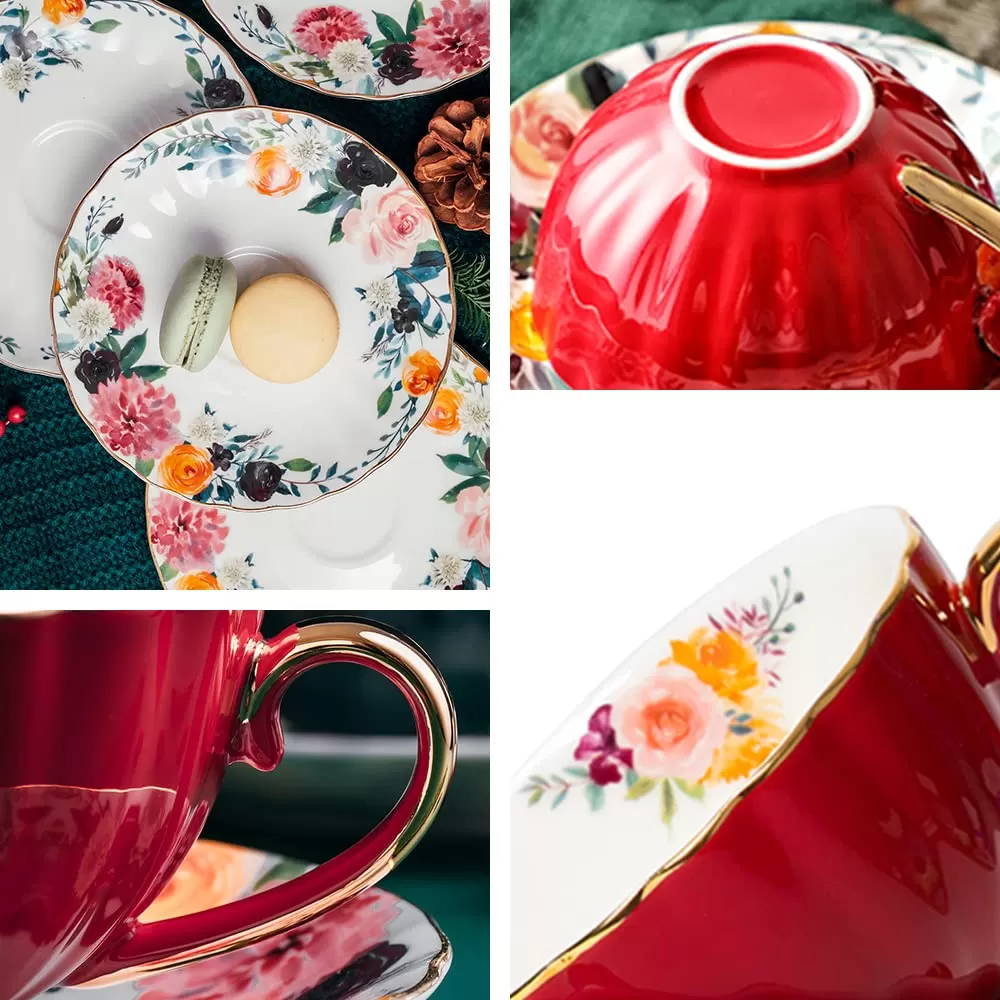 Royal Vintage Ceramic Floral Bined Coffee Cup Factory