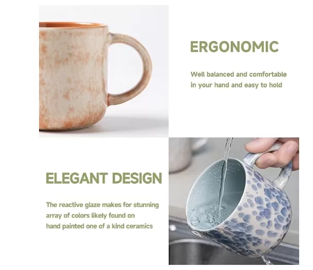 Tasses à café en céramique moderne avec poignée en gros en Chine