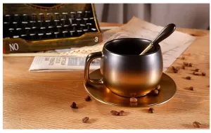 Or noir graduel vintage en céramique tasse de café tasse en gros en Chine - élégant et intemporel