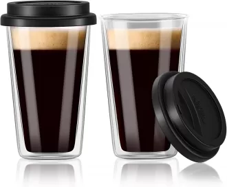 Tasses à café en verre à double paroi